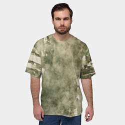 Футболка оверсайз мужская Текстура гранж хаки, цвет: 3D-принт — фото 2