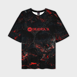 Футболка оверсайз мужская Deadlock logo red texture, цвет: 3D-принт