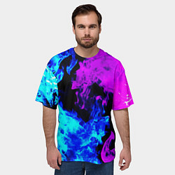 Футболка оверсайз мужская Битва неонового огня, цвет: 3D-принт — фото 2