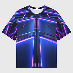 Футболка оверсайз мужская Неоновая световая конструкция, цвет: 3D-принт