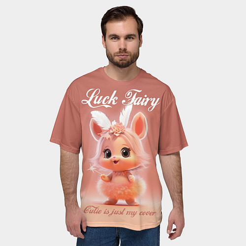 Мужская футболка оверсайз Фея удачи - моё прикрытие / 3D-принт – фото 3
