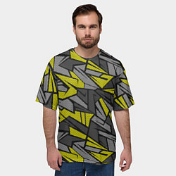 Футболка оверсайз мужская Абстрактный геометрический паттерн, цвет: 3D-принт — фото 2