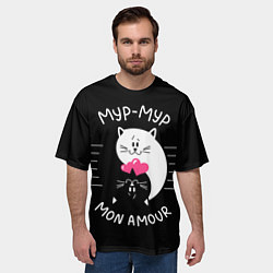 Футболка оверсайз мужская Мур-мур моя любовь, цвет: 3D-принт — фото 2