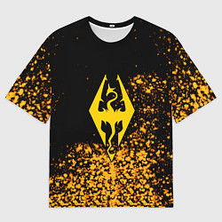 Футболка оверсайз мужская Скайрим голд, цвет: 3D-принт