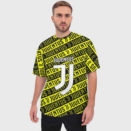 Мужская футболка оверсайз Juventus pattern fc / 3D-принт – фото 3