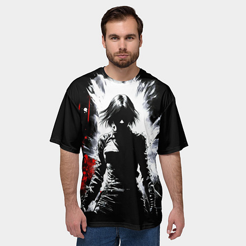 Мужская футболка оверсайз Воин девушка / 3D-принт – фото 3