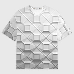 Футболка оверсайз мужская Бело серая геометрия, цвет: 3D-принт