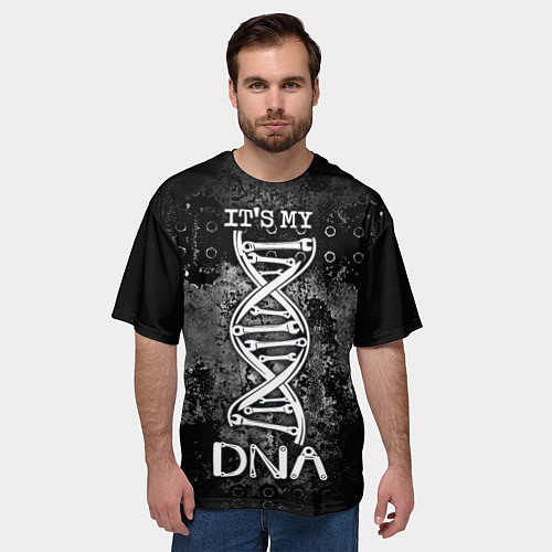 Мужская футболка оверсайз Its my DNA / 3D-принт – фото 3