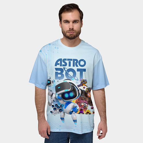 Мужская футболка оверсайз Astro Bot - Game / 3D-принт – фото 3