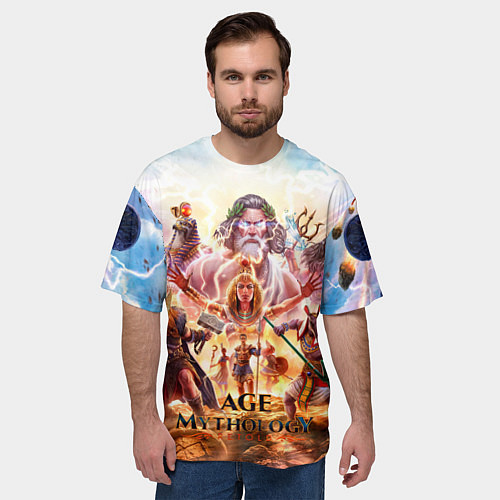 Мужская футболка оверсайз Age of mythology персонажи / 3D-принт – фото 3
