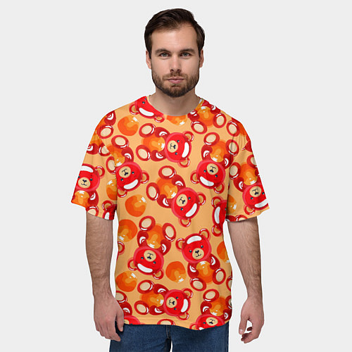 Мужская футболка оверсайз Медовые мишки / 3D-принт – фото 3