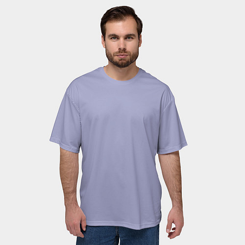 Мужская футболка оверсайз Эмоция хандры - бледно-фиолетовый / 3D-принт – фото 3