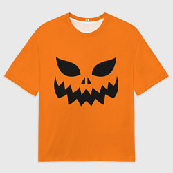 Футболка оверсайз мужская Злая тыква верх, цвет: 3D-принт
