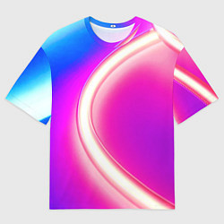 Футболка оверсайз мужская Неоновый свет текстура, цвет: 3D-принт
