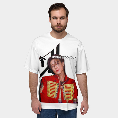 Мужская футболка оверсайз Ateez Jeong Wooyoung / 3D-принт – фото 3