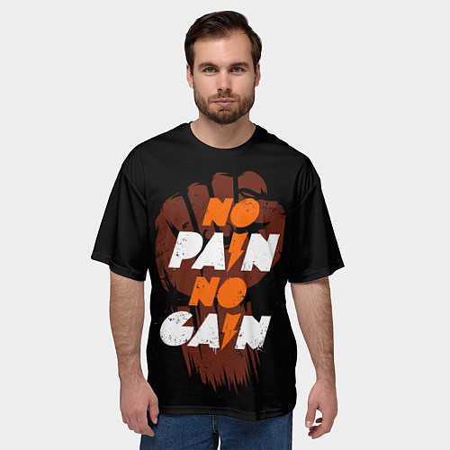 Мужская футболка оверсайз Без усилий нет результата / 3D-принт – фото 3