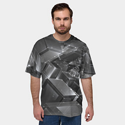 Футболка оверсайз мужская Прозрачные кубы, цвет: 3D-принт — фото 2