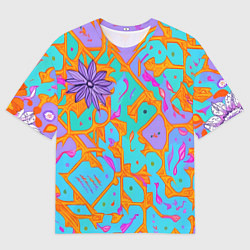 Футболка оверсайз мужская Яркая абстракция цветы, цвет: 3D-принт