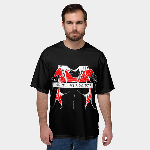 Мужская футболка оверсайз Если у тебя плохой день / 3D-принт – фото 3
