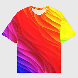 Мужская футболка оверсайз Абстрактные волны текстура