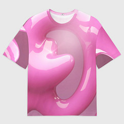 Мужская футболка оверсайз Розовые краски абстракция
