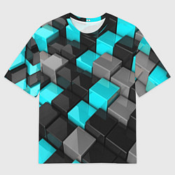 Мужская футболка оверсайз Абстрактные кубы