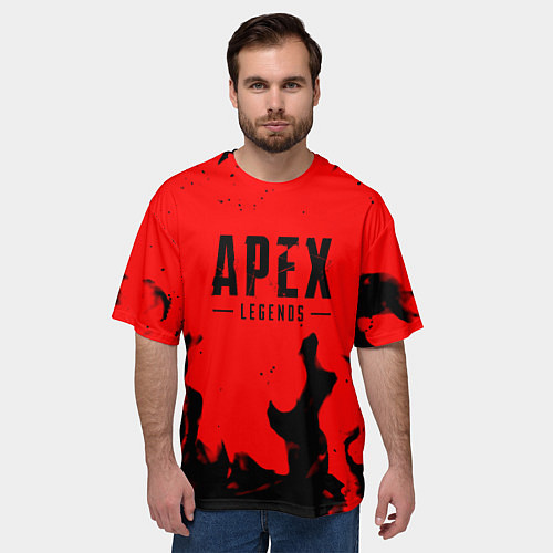 Мужская футболка оверсайз Apex legends fire steel / 3D-принт – фото 3