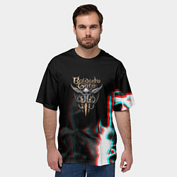 Футболка оверсайз мужская Baldurs Gate glitch fire, цвет: 3D-принт — фото 2