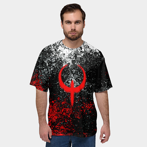 Мужская футболка оверсайз Quake брызги красок / 3D-принт – фото 3