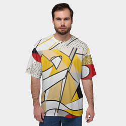 Футболка оверсайз мужская Абстракция поп-арт геометрия, цвет: 3D-принт — фото 2
