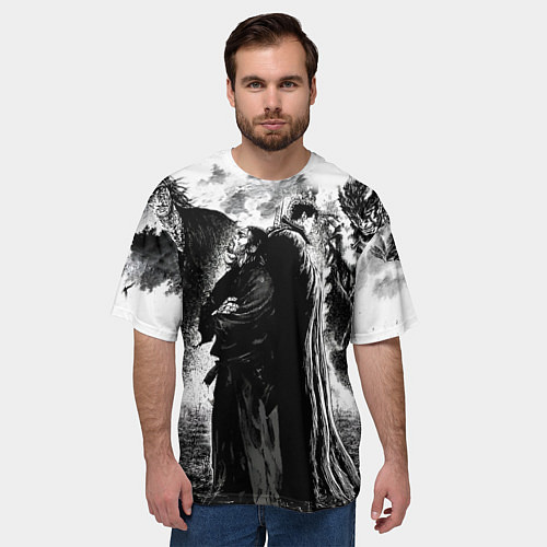 Мужская футболка оверсайз Musashi Miyamoto And Berserk / 3D-принт – фото 3