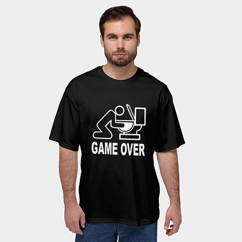 Мужская футболка оверсайз Конец игры у унитаза / 3D-принт – фото 3