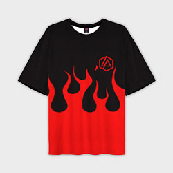 Мужская футболка оверсайз Linkin park logo fire