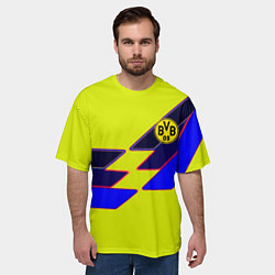 Футболка оверсайз мужская Боруссиа текстура спорт, цвет: 3D-принт — фото 2