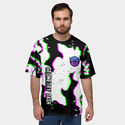 Футболка оверсайз мужская Geometry dash glitch flame, цвет: 3D-принт — фото 2