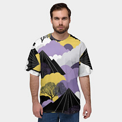 Футболка оверсайз мужская Япония горы, цвет: 3D-принт — фото 2