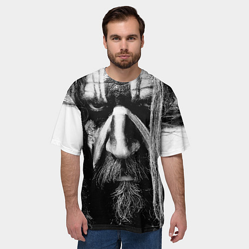 Мужская футболка оверсайз Rob zombie - face / 3D-принт – фото 3