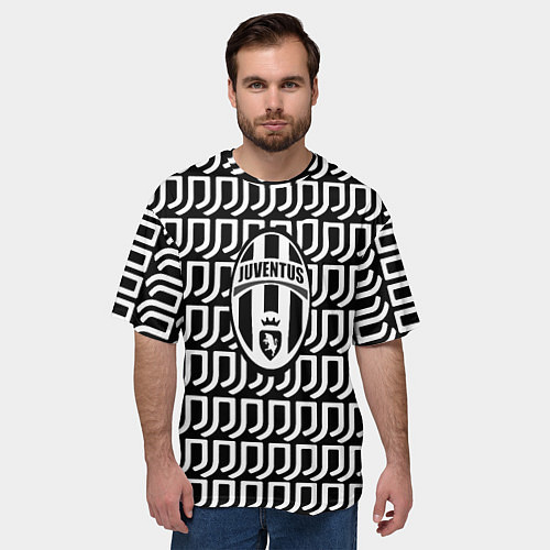 Мужская футболка оверсайз Juventus fc pattern / 3D-принт – фото 3