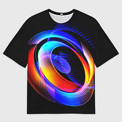 Мужская футболка оверсайз Оптические иллюзии волны