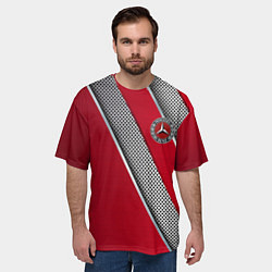 Футболка оверсайз мужская Mercedes carbon, цвет: 3D-принт — фото 2