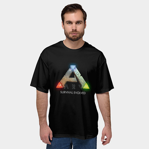 Мужская футболка оверсайз Ark: Survival Evolved logo rpg / 3D-принт – фото 3