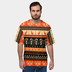 Футболка оверсайз мужская Египетский паттерн, цвет: 3D-принт — фото 2