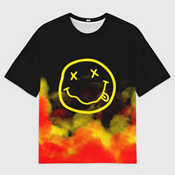 Футболка оверсайз мужская Нирвана рок, цвет: 3D-принт