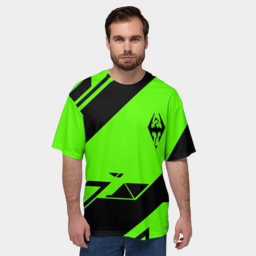Мужская футболка оверсайз The Elder Scrolls geometry steel / 3D-принт – фото 3