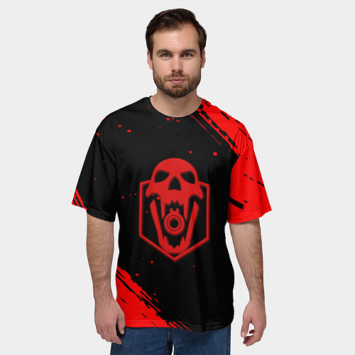 Мужская футболка оверсайз Rainbow six краски полосы / 3D-принт – фото 3