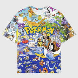 Футболка оверсайз мужская Карманные монстры покемены, цвет: 3D-принт