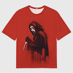 Футболка оверсайз мужская Призрачное лицо с ножом, цвет: 3D-принт