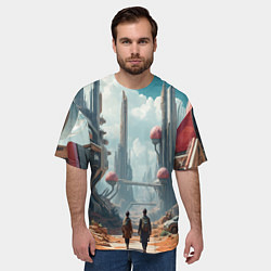 Футболка оверсайз мужская Планета фантастика, цвет: 3D-принт — фото 2