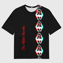 Футболка оверсайз мужская The Elder Scrolls glitch logo, цвет: 3D-принт