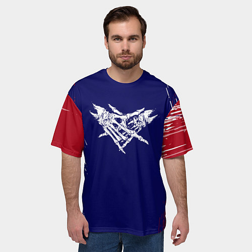 Мужская футболка оверсайз Velial squad кисть / 3D-принт – фото 3